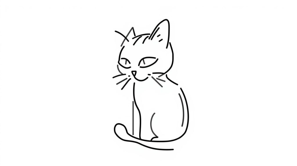 座るねこ