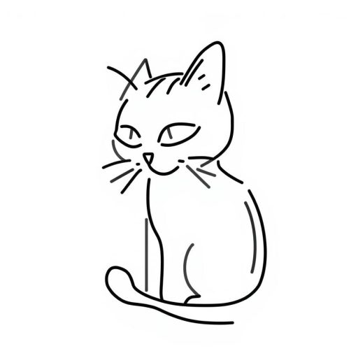 座るねこ